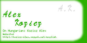 alex kozicz business card